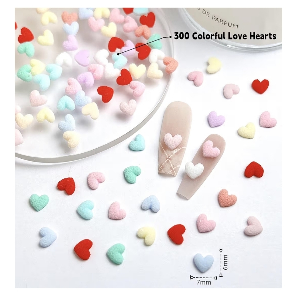 Colorful Heart Nail Art Decorations